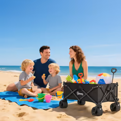 Outsunny Foldable Garden Cart, Outdoor Utility Wagon with Carry Bag, Black - Additional view 6