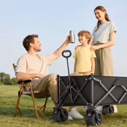 Outsunny Foldable Garden Cart, Outdoor Utility Wagon with Carry Bag, Black - Additional view 7