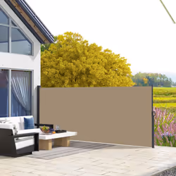 Outsunny Side Awning Retractable, Privacy Screen, 400x160cm, Khaki