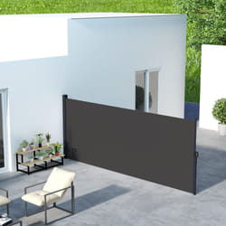 Outsunny Side Awning Retractable, Privacy Screen, 400x160cm, Black