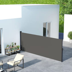 Outsunny Side Awning Retractable, Privacy Screen, 400x160cm, Dark Grey
