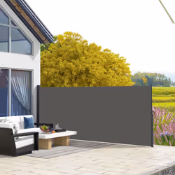 Outsunny Side Awning Retractable, Privacy Screen, 400x180cm, Dark Grey