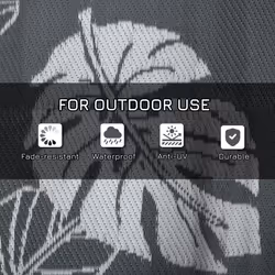 Outsunny Reversible Waterproof Outdoor Rug W/ Carry Bag, 182 x 274cm, Grey - Additional view 4