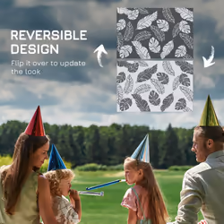 Outsunny Reversible Waterproof Outdoor Rug W/ Carry Bag, 182 x 274cm, Grey - Additional view 5