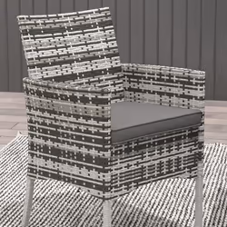 Outsunny Rattan Outdoor Dining Table and Chairs for 4, Mixed Grey - Additional view 7