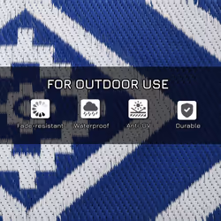 Outsunny Reversible Waterproof Outdoor Rug W/ Carry Bag, 182 x 274cm, Blue - Additional view 4