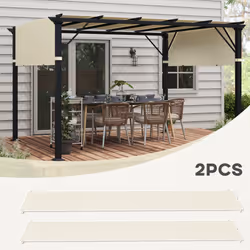 Outsunny 2Pcs Pergola Replacement Canopy, 4.9 x 1.2m, UV Protection, White
