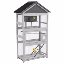 PawHut Bird Cage w/ Stands for Finches, Parakeets, Small Birds - Grey - Additional view 8