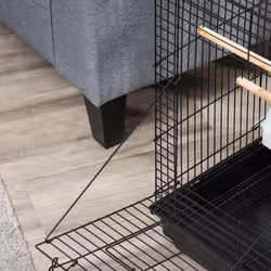 PawHut 59cm Bird Cage with Openable Top, Stand, Tray, Handles, Feeding Bowls