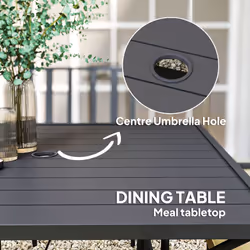 Outsunny Garden Dining Set w/ 4 Stackable Cushioned Chairs and Metal Top Table - Additional view 4
