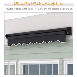 Outsunny 3 x 2.5m Electric Awning with LED Light, Sun Canopies for Patio