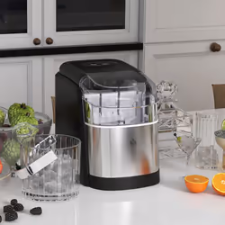 HOMCOM Portable Ice Cube Maker w/ 2 Cube Sizes 12Kg/24 Hrs, 9 Cubes/ 6-12Mins