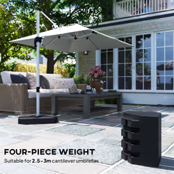 Outsunny Umbrella Weights for Offset Parasols, 80kg Sand or 60kg Water Filled