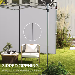 Outsunny 3x3(m) or 3x6m Pop Up Gazebo Side Panels with Zipped Doors, Grey