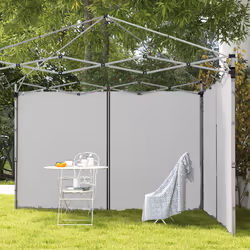 Outsunny 3x3(m) or 3x6m Pop Up Gazebo Side Panels with Zipped Doors, Grey - Additional view 6