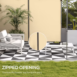 Outsunny 3x3(m) or 3x6m Pop Up Gazebo Side Panels, with Zipped Doors, Beige