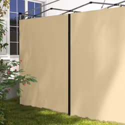 Outsunny 3x3(m) or 3x6m Pop Up Gazebo Side Panels, with Zipped Doors, Beige - Additional view 6