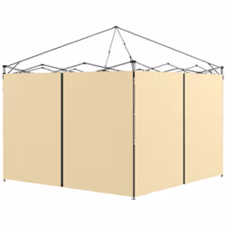Outsunny 3x3(m) or 3x6m Pop Up Gazebo Side Panels, with Zipped Doors, Beige - Additional view 8
