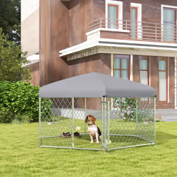 PawHut Outdoor Dog Kennel w/ Water-Resistant UV-Resistant Roof 2.1 x 1.85 x 1.5m