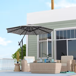 Outsunny 2-in-1 Cantilever Parasol and Market Parasol with 360 Rotation