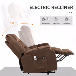 HOMCOM Lift Chair with Vibration Massage, Heat, Quick Assembly, Brown - Additional view 6