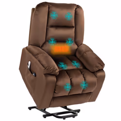HOMCOM Lift Chair with Vibration Massage, Heat, Quick Assembly, Brown - Additional view 7