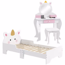 ZONEKIZ Kids Bedroom Furniture Set Unicorn Design for 3-6 Years