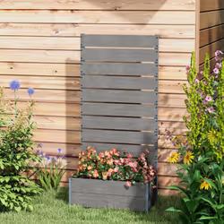Outsunny Raised Garden Bed with Trellis and Drainage Hole, Planter Box Grey - Additional view 5