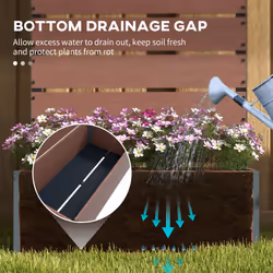Outsunny Raised Garden Bed with Trellis and Drainage Hole, Planter Box Brown
