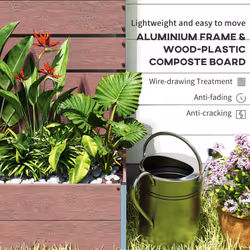 Outsunny Raised Garden Bed with Trellis and Drainage Hole, Planter Box Brown - Additional view 6