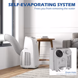 HOMCOM 12,000 BTU Portable Air Conditioner with 35mÂ², Quiet Mode, Dehumidifier