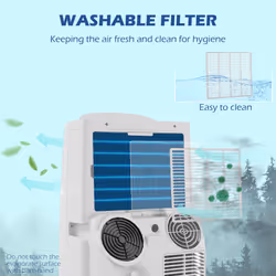 HOMCOM 14000 BTU Portable Air Conditioner with 240mÂ², Dehumidifier, Timer