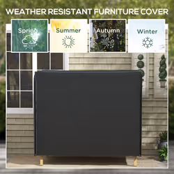 Outsunny 3 Seater Garden Swing Cover, Windproof and Anti-UV, Black