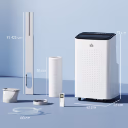 HOMCOM 12000 BTU Portable Air Conditioner Unit with WiFi Smart App, 26mÂ²