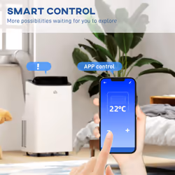 HOMCOM 12000 BTU Portable Air Conditioner Unit with WiFi Smart App, 26mÂ²