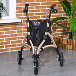 HOMCOM Lightweight Aluminium 3-Wheel Rollator with Adjustable Handle Storage Bag - Additional view 5