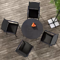 Outsunny Set of 4 Outdoor Seat Cushion with Ties, for Patio Furniture, Black - Additional view 4