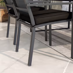 Outsunny Set of 4 Outdoor Seat Cushion with Ties, for Patio Furniture, Black - Additional view 5