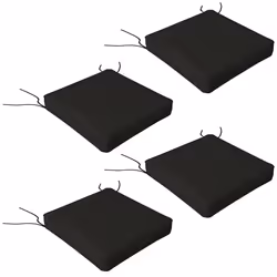Outsunny Set of 4 Outdoor Seat Cushion with Ties, for Patio Furniture, Black - Additional view 8