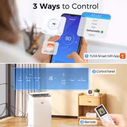 HOMCOM 14000 BTU Portable Air Conditioner Unit with Heater, WiFi Smart App