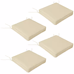 Outsunny Set of 4 Outdoor Seat Cushion with Ties, for Patio Furniture, Beige - Additional view 8