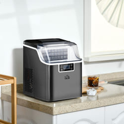 HOMCOM Counter Top Ice Maker Machine with Adjustable Cube Size Scoop Black