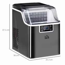 HOMCOM Counter Top Ice Maker Machine with Adjustable Cube Size Scoop Black