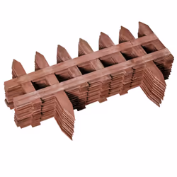 Outsunny Pack of 12 Wooden Plant Border Fence Garden Fixed Picket Fence Brown - Additional view 7