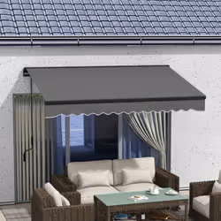 Outsunny 3 x 2m Electric Retractable Awning, Aluminium Frame, Dark Grey
