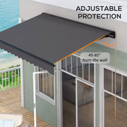 Outsunny 3 x 2m Electric Retractable Awning, Aluminium Frame, Dark Grey