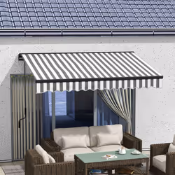 Outsunny 3 x 2m Electric Retractable Awning, Aluminium Frame, Grey & White