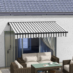 Outsunny 3 x 2m Electric Retractable Awning, Aluminium Frame, Grey & White