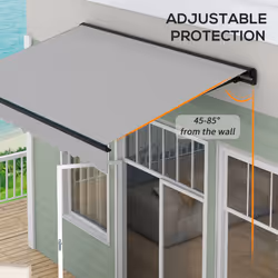 Outsunny 3 x 2m Electric Retractable Awning, Aluminium Frame, Light Grey