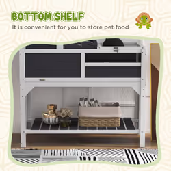 PawHut Tortoise House w/ Adjustable Lamp Holder, Openable Lid, Storage Shelf - Additional view 4